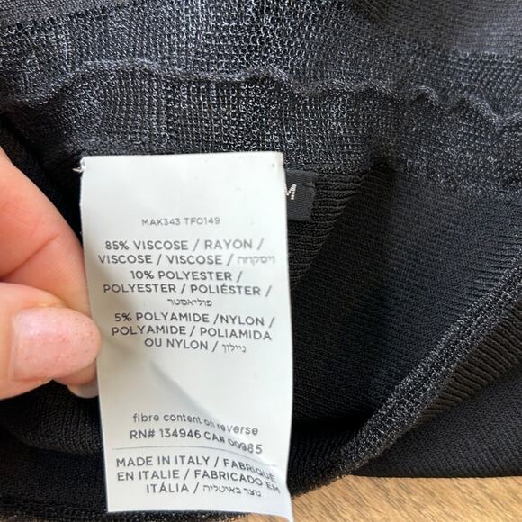 Tom Ford Black Ribbed V Neck Sweater Sheer Panels Flawed Sized M - Picture 8 of 13